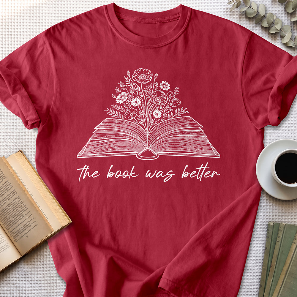 The Book Was Better Tee — Cardinal Red