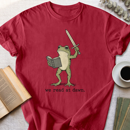 We Read At Dawn Tee — Cardinal Red