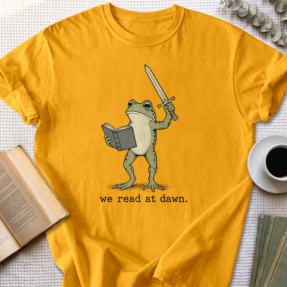 We Read At Dawn Tee — Gold