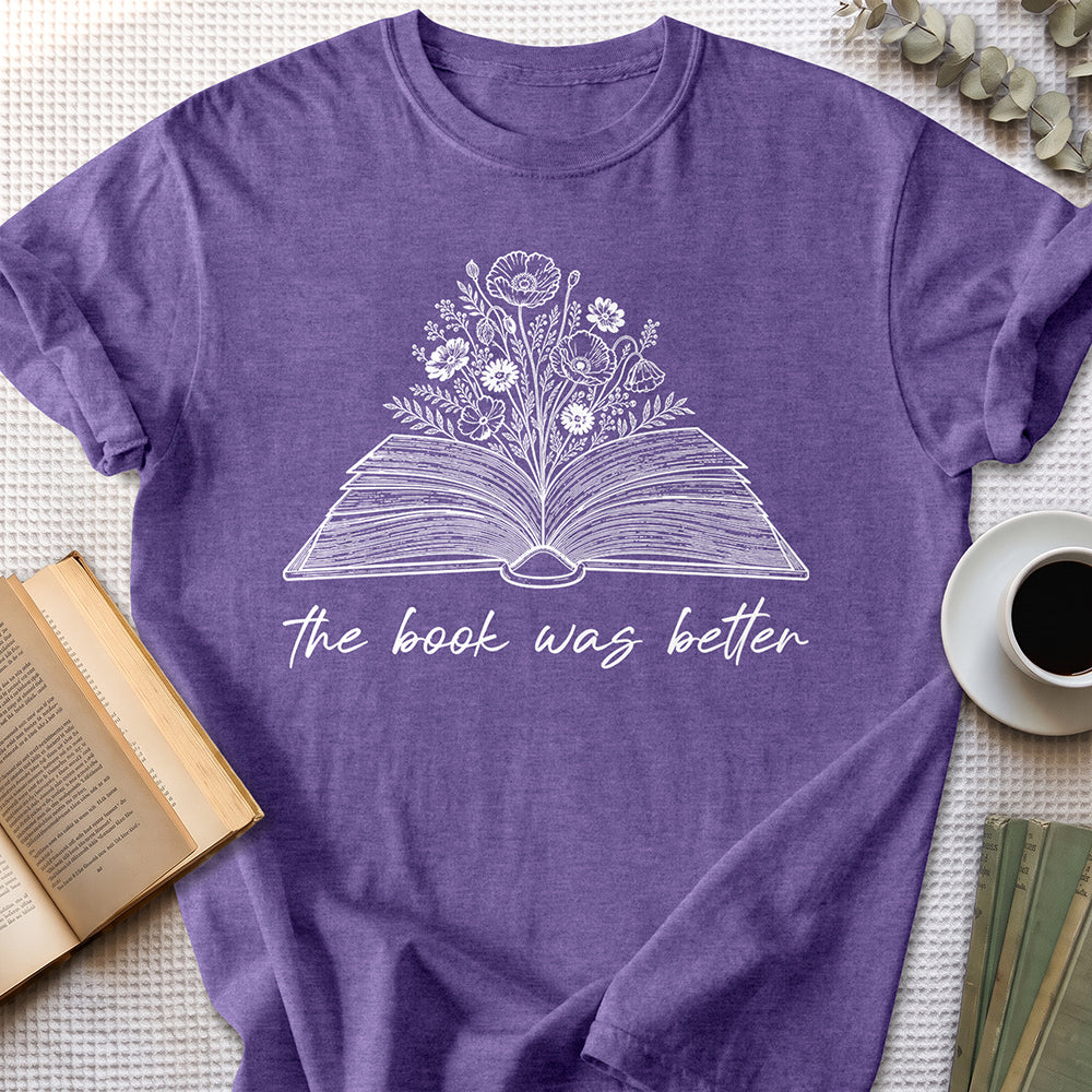 The Book Was Better Tee — Heather Purple