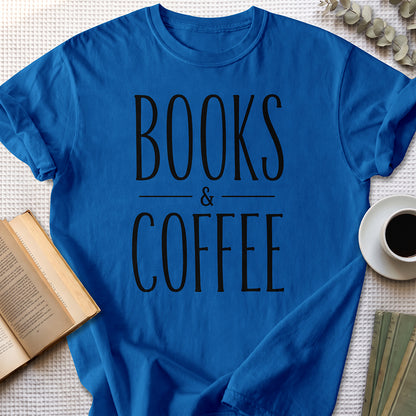 Books & Coffee Tee — Royal