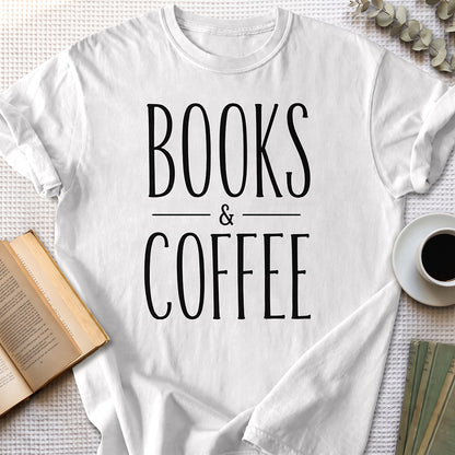 Books & Coffee Tee — White