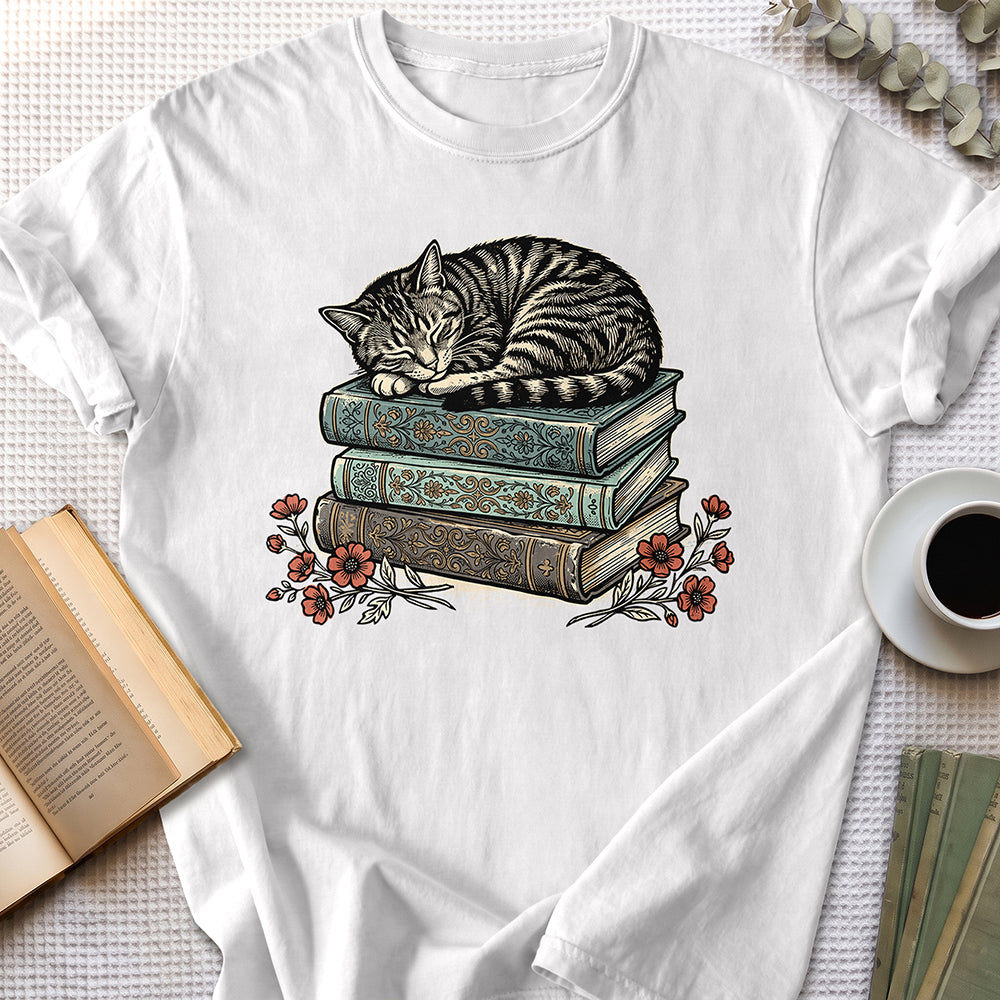Sleeping Cat Tee — White