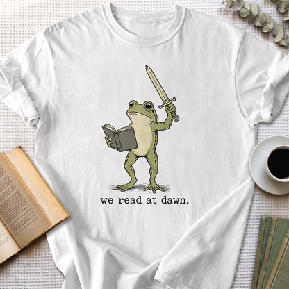 We Read At Dawn Tee — White